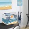 Summer basket Tropical Beach Camping Picnic Basket Blue Coconut Tree Gift Storage Bin Sun Sea Towel Blanket Book Shelf Basket Large Rectangle Clothes Toy Kid Basket